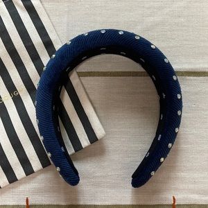 Lele Sadoughi Midnight Ribbed Crystal Padded Headband